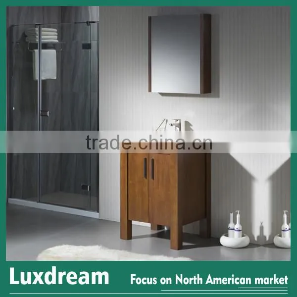 dark oak solid wood bath furniture with mirror