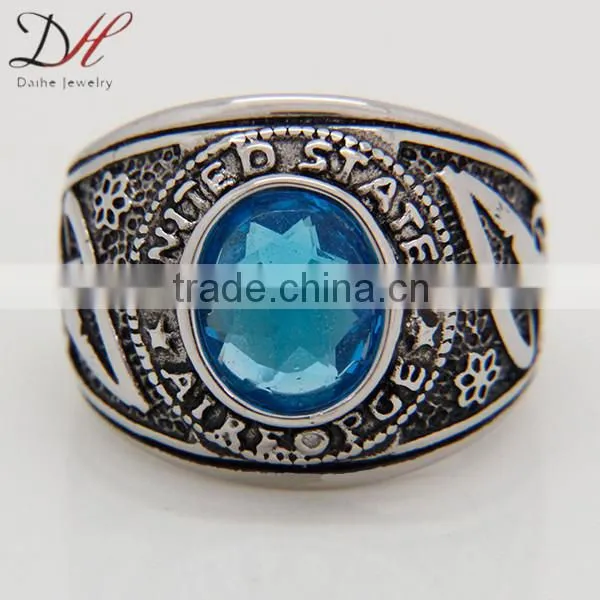 DAIHE 2016 New Design Fashion Oem Blue Topaz Ring