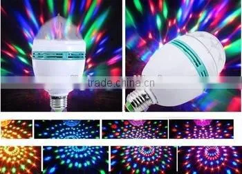 2014 Hot Sale!!! E27 3W LED Full Color Rotating Lamp