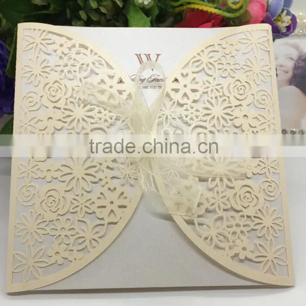 High Quality Decorating Laser Cut Wedding Invitations photo-3