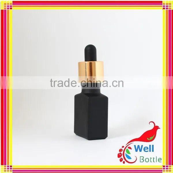 15ml 30ml Solid Matte Frosted Rectangle Black Glass Dropper Bottles Wholesale for e Liquid e Juice Vape Juice GR193R photo-5