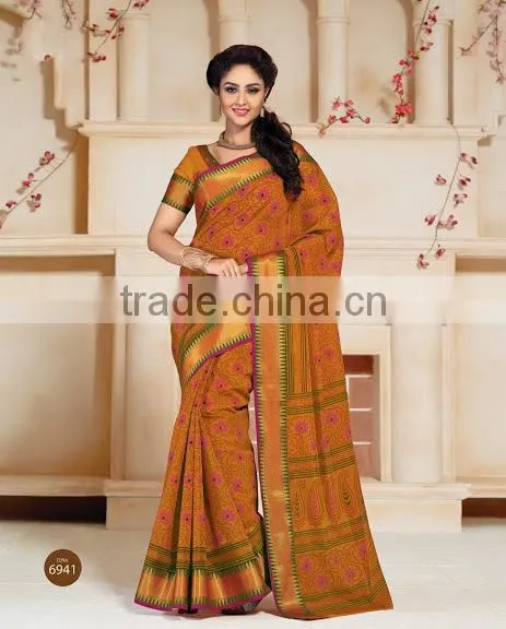 Blue Cotton Silk Saree photo-2