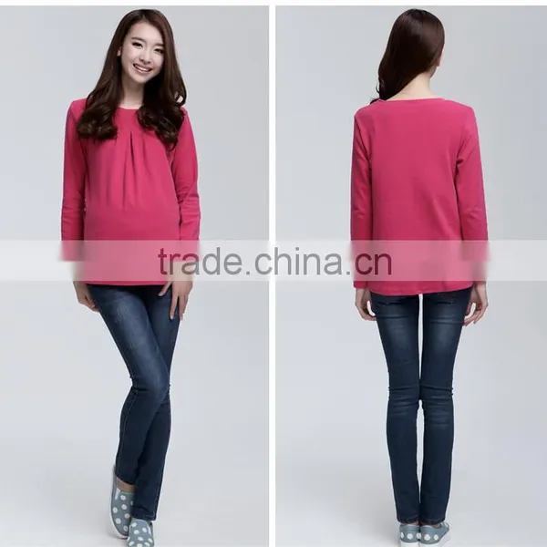 Autumn & Winter Long-sleeve Maternity T-shirt Loose Plus Size photo-5