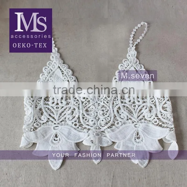 High Quality Big Lily Flower Pattern Polyester Kintted Embroidery Vest for Wholesale