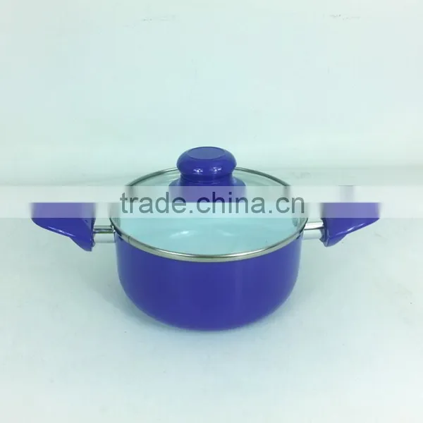 8pcs Purple Aluminum Cooking Pot Set Non-stick Cooking Pot With Glass Lid Cookware Set photo-2