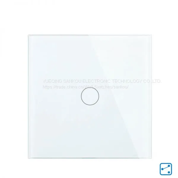 UK Standard ,110V-250V,one Gang Two Way Luxury Crystal Glass Panel Wall Switch Touch Light Switch photo-4