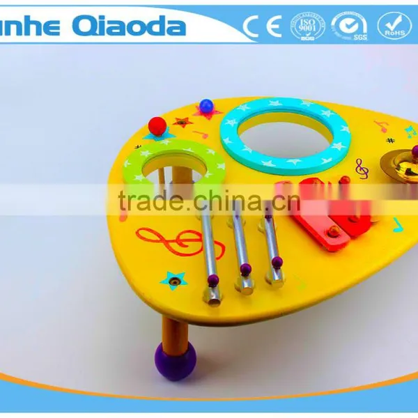 Wooden Musical Toys Percussion Instruments Two Drum Table Xylophone Drum Symbol Noisy /educational Wooden Toy/