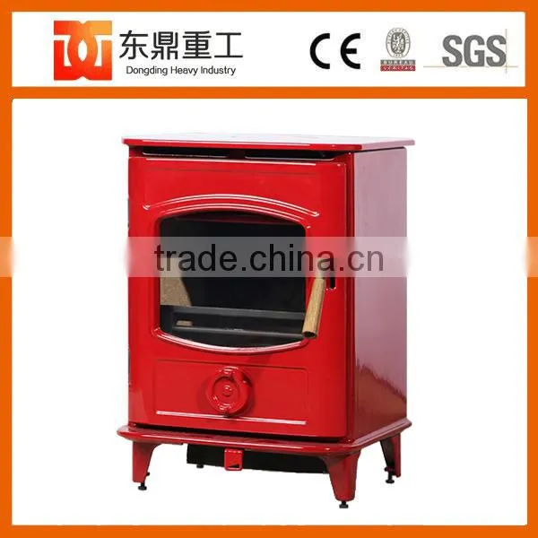 Factory Direct Selling Cast Iron Wood Burning Red Enamel Fireplace Indoor Freestanding HF905UAE photo-4