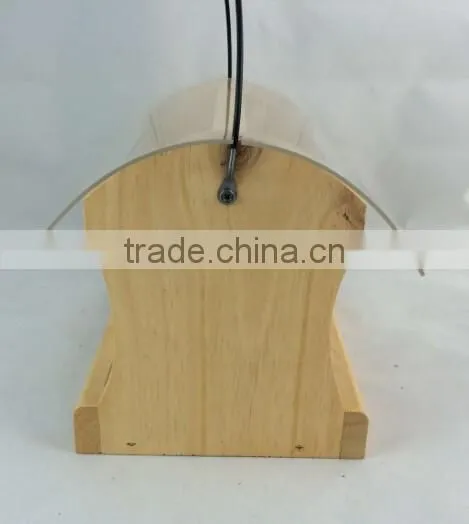 Handmade Wild Natural Wood Bird House Feeder With Acrylic Board photo-3