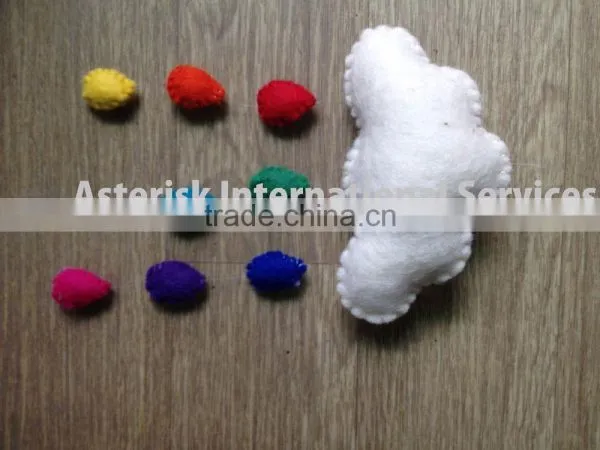 Rainbow Colour Felt Ball Garland photo-3