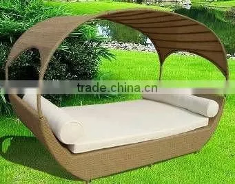 New Design Lounge Furniture Garden Outdoor Sun Lounger With Canopy photo-2