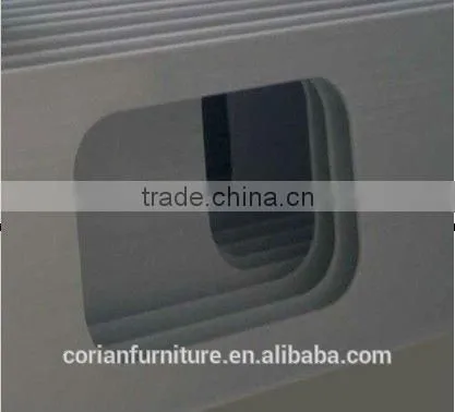 Custom Sized Glacier White Acrylic Solid Surface Table Top photo-2