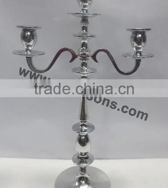 Silver Finish Aluminum 3 Arm Candelabra photo-6