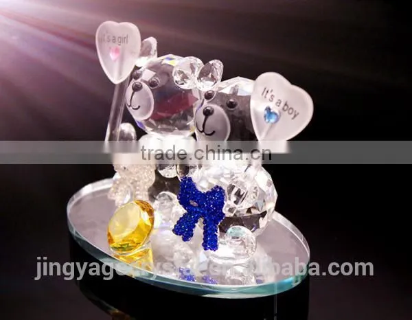 Fashion and Good Quality Quran Wedding Crystal Heart Double Bear Model Gifts in China photo-3