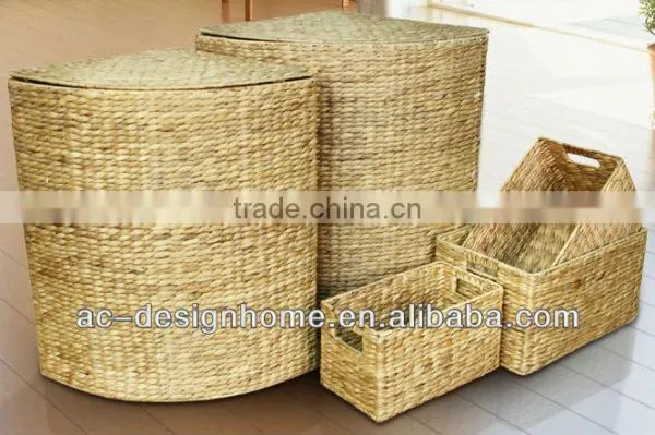 S/5 WATER HYACINTH HAMPER & STORAGE