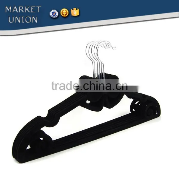 ABS Plastic Antiskid Velvet Hangers Flocking Clothes Hangers With Pulley,ABS,Nylon Villi,Chrome Plated Hook photo-5