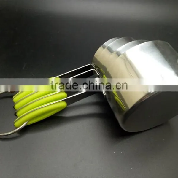 4 Pieces Stainless Steel Measuring Cups and Spoons Set With Silicone Handle Grip for Baking Accessories photo-3