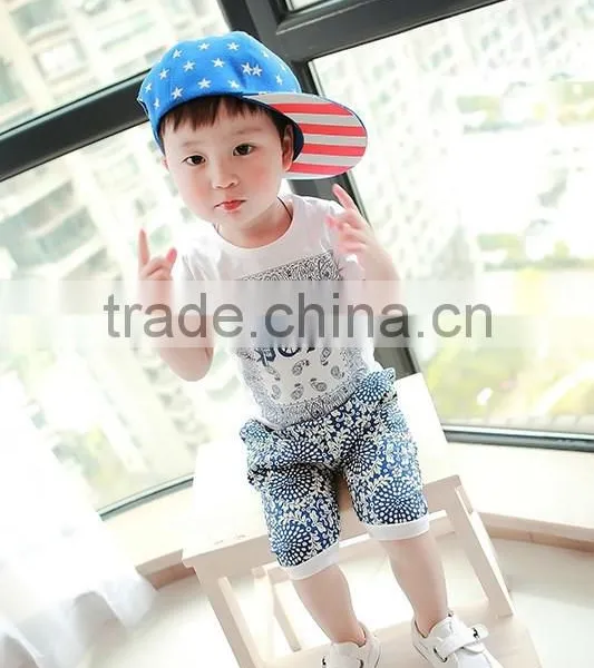 Children's Cotton Printing Cool Suit With Triangular Bandage photo-3
