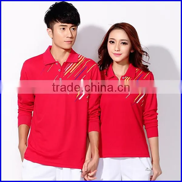 New Design Long Sleeve Dri Fit Polo Shirt China Factory Couple Printing Polo Shirt