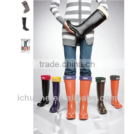 Pure Colour Adult &kids New Cheap Polar Fleece Rain Boots Warmer Factory photo-6