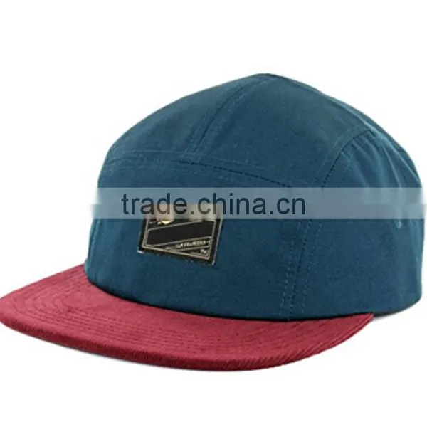 Low Profile Unstructured Corduroy 5 Panel Cap Long Bill photo-2