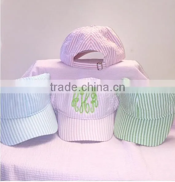 New Arrival Promotional Personalised Custom Seersucker Baseball Cap photo-4