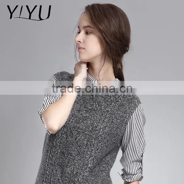 Winter Autumn Women Round Collar Thick Cashmere Vest Sweater photo-2