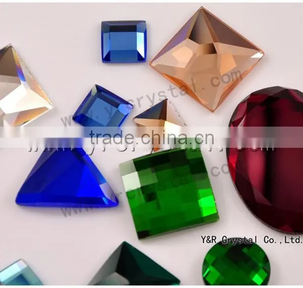 Flat Back Glass Stones Fancy Glass Crystal Square Stones photo-5