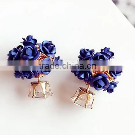 Ball-flower Fashion Diamond Stone Jewelry Stud Earrings photo-5