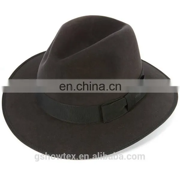 2016 Fashion fedora hats wholesale felt hat with piping brim