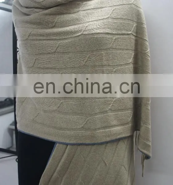 Herringbone Knitted Pashmina Wool Shawls,stoles,scarves 2017 photo-3