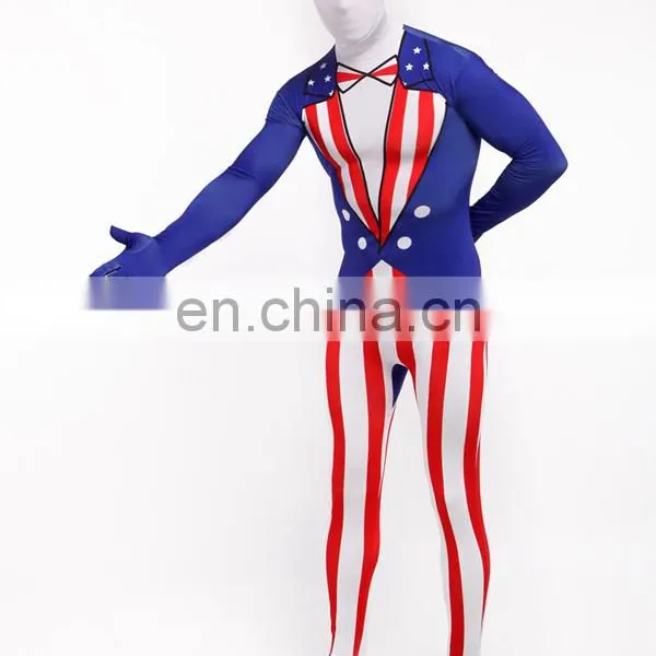 Full Body American Morph Suit Flag Lycra Zentai Halloween Party USA Costume photo-5