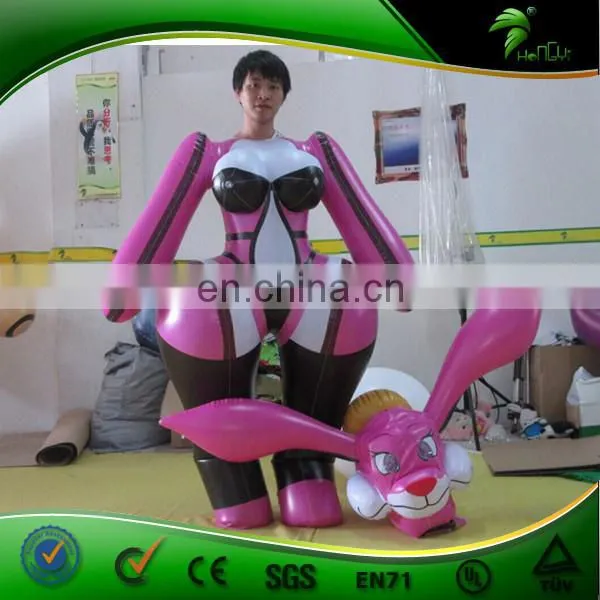 Customized Hongyi Inflatable Fox Suit , Hot Sale Sexy Animal Pink Costume photo-3