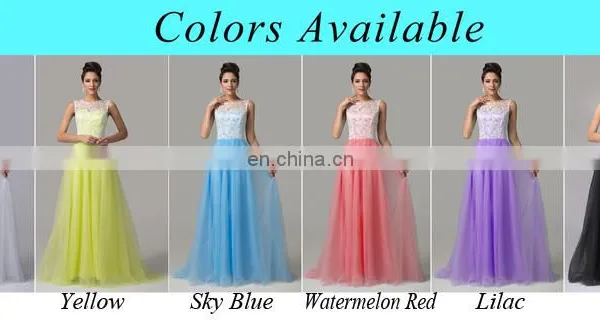7 Colors Available Grace Karin Floor Length Formal Dress Elegant Sleeveless Watermelon Red Long Lace Prom Dresses 2016 CL6108-4# photo-6