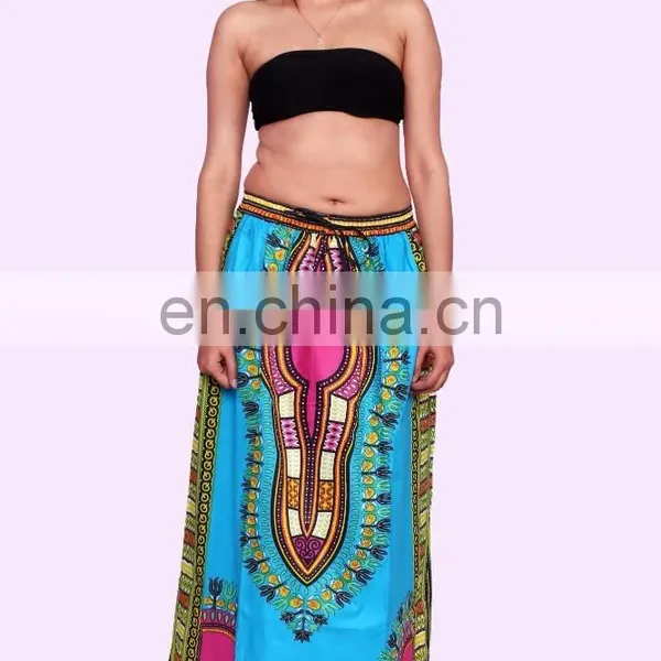 Indian 2017 Women Luxury Traditional Print Dashiki Skirt Dress Long Skirt Maxi
