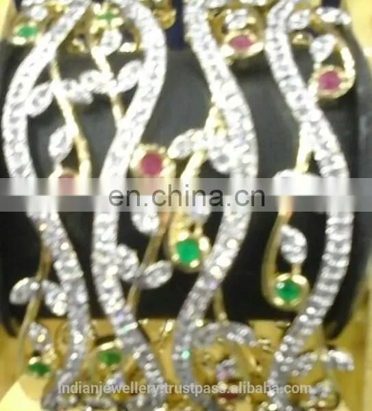 Cubic Zircon Jewelry Stone Bangle Manufacturer, Cubic Zircon Jewellery Bangles Exporter photo-2