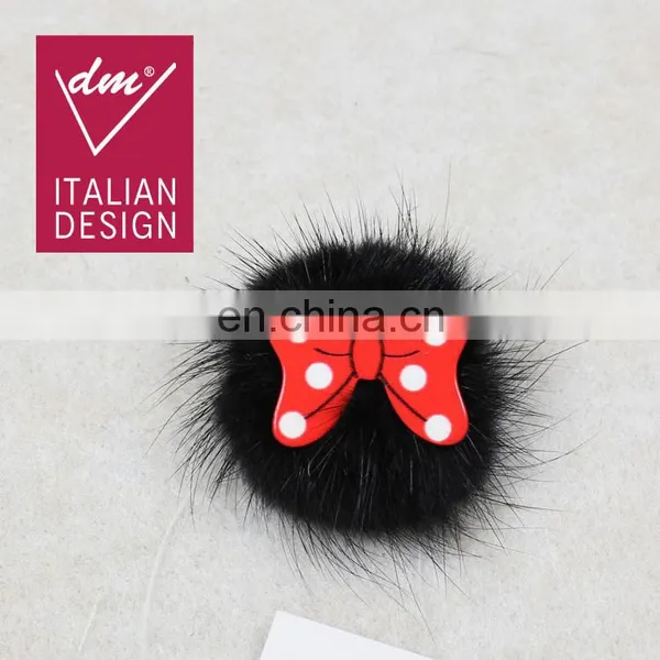 Hotest Fur Pompom and Bowknot Brooch
