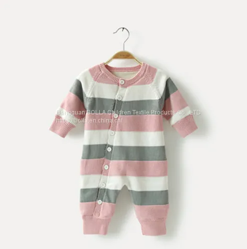 Knitted Newborn 100% Cotton Baby Rompers Infant Toddlers Clothing Pajama Romper photo-3