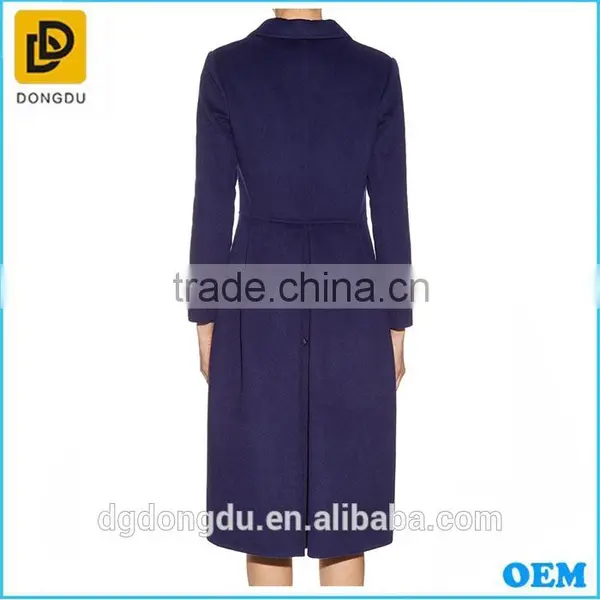 Navy Blue Women Long Sleeve Fleece Coat From Women Coat Factory photo-2