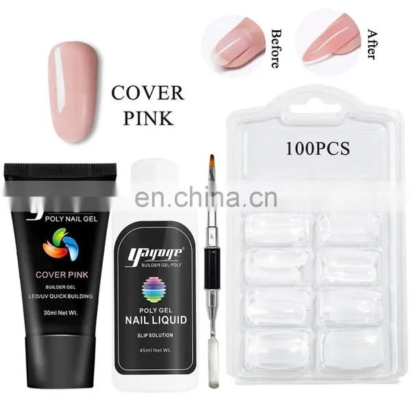Cleaner Plus 30ml 7 Colors 4pcs False Nail Tips 100 Pcs Nail Extension uv Gel Kit Beauty Personal Care photo-6