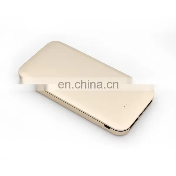 Oem Logo Print Super Thin Metal Power Bank 8000mah Golden Oem Color Power Portable Charger photo-3