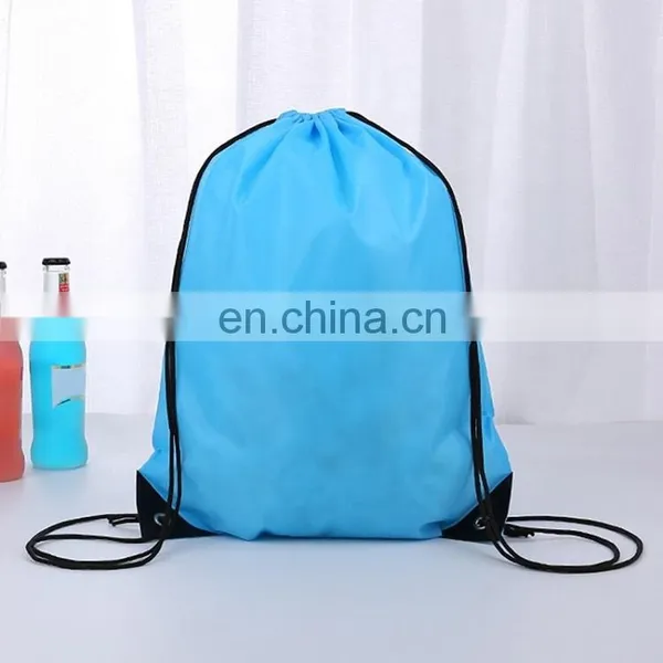 Eco Friendly Folding 210D Polyester Drawstring Travel Gym Dust Bag Drawstring Backpack With Custom Silk Screen Printing Logo photo-5