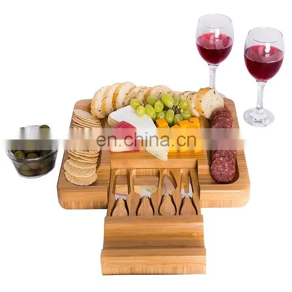 Wholesale Wooden Cheese Board Cutting Board With Drawer For Kitchen Use photo-2