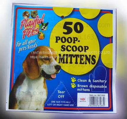 Doggie Poop Mittens With Handles,Disposable Pet Supplies,Bags With Dispenser, Dog Waste Bags, Poop Mittens, Pet Bag, Lit photo-2