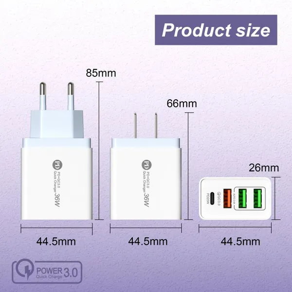PD+3USB Mobile Phone Charger 5v7a Fast Charge Compatible Multiple Models Of Multi-port Qc3.0 Power Adapter photo-5
