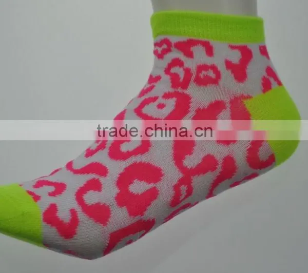 Lady Fluo Ankle Socks, Low Cut Socks, Leopard Dot Socks photo-2