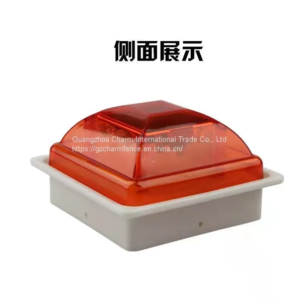 Solar Pole Cap Lamp Solar Strobe Lamp LED Guardrail Lamp Night Safety Warning Lamp Fence Pole Cap Lamp