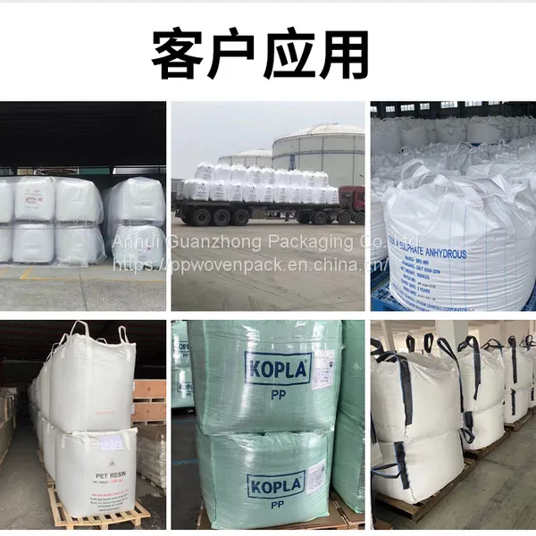 100% Polypropylene 1000kg Sling Bag Cement Packing Big Bag Cement Packing Bag Plastic Super Sacks for Sand