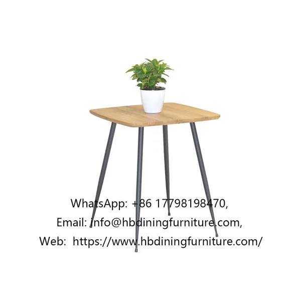 Iron Leg MDF Small Square Table