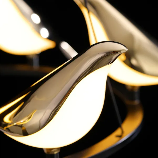 Postmodern New Design Art Metal Bird Led Pendant Lights For Dining Room Table Kitchen Bar Hanging Lamp Home Deco Fixtures photo-4